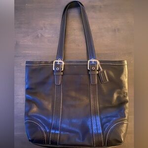 Coach Black Leather Tote